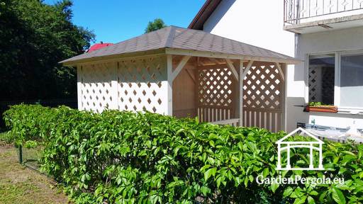 3x4 Vit Trädgårdspaviljong i Trä