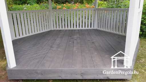 Vitt lusthus med sex sidor