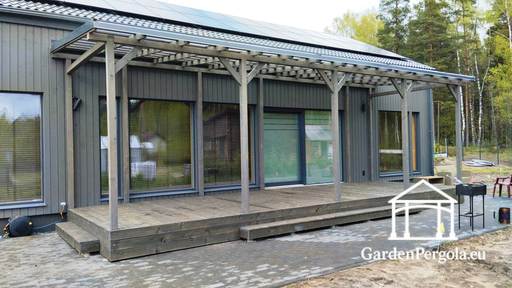 Pergola 3x10m med tak av polykarbonat - garden gazebo pergola