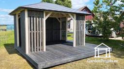 3x4 m träpaviljong - garden gazebo pergola
