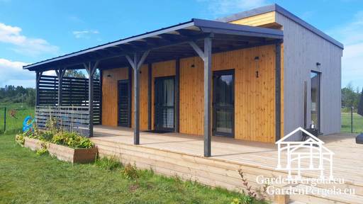 Naturlig Träförlängning av Hus med Täckt Terrass - garden gazebo pergola