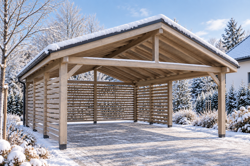 4,5 × 5 m träcarport med sadeltak i metall - garden gazebo pergola