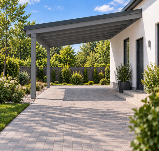 4x4 m husansluten träcarport - garden gazebo pergola