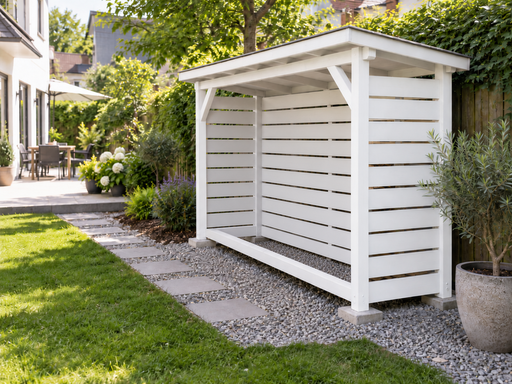 1 × 2 m litet vedskjul i trä med pulpettak - garden gazebo pergola
