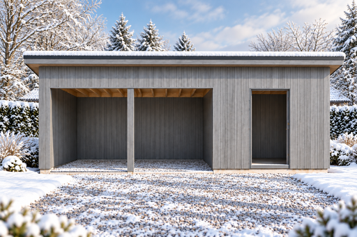 4 × 6 m vedbod–trädgårdsförråd med pulpettak - garden gazebo pergola