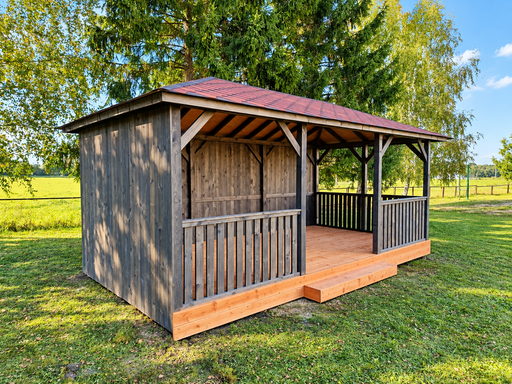 3x6 m träpaviljong för trädgården