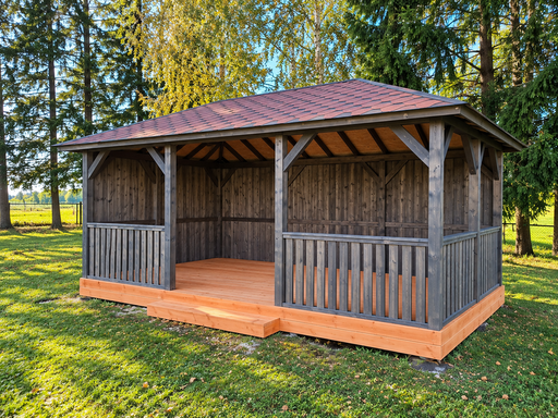 3x6 m träpaviljong för trädgården