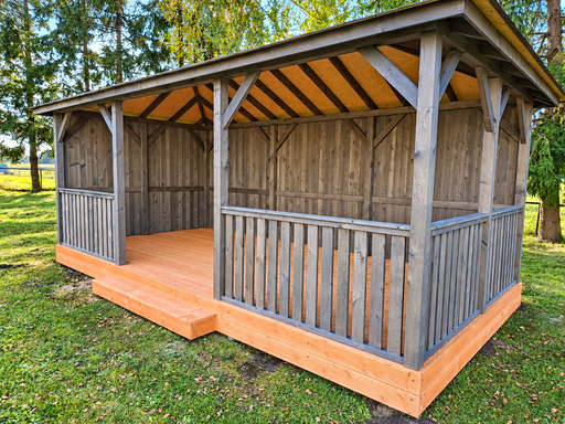3x6 m träpaviljong för trädgården