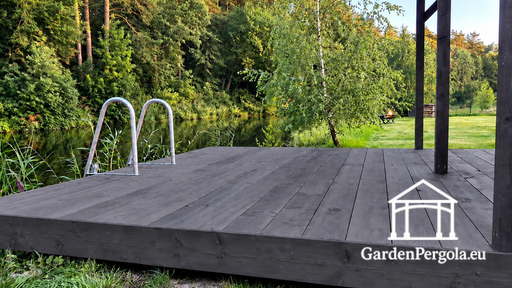 3 x 5 m träterrass för simområde - garden gazebo pergola